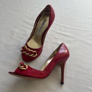 Luciano Padovan Red Peep Toe Heels 36 | Made in Italy Designer Pumps